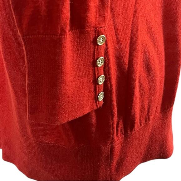 Dressbarn Sweater Scoop Neck Button Sleeves Burnt Deep Orange Women’s Size XL - Picture 9 of 11